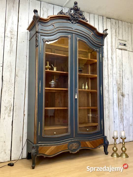 Biblioteka 2drzwiowa witryna antracyt Ludwik XV Wrocław