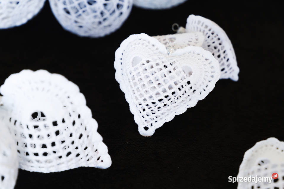 Ozdoby choinkowe na szydełku serduszka 3D zachodniopomorskie Drawsko Pomorskie