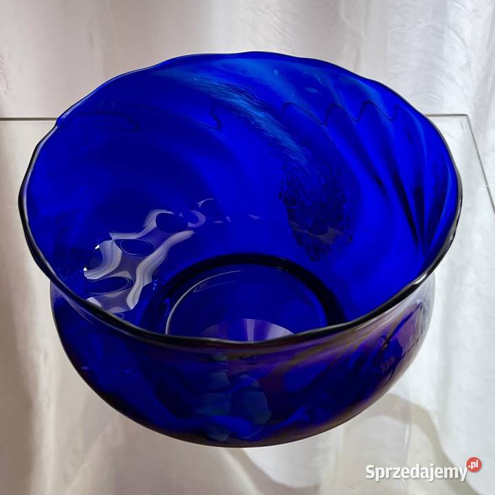 Komplet Krosno kobalt szkło PRL Myszków sprzedam