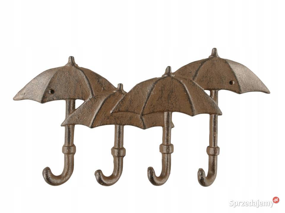 Wieszak żeliwny PARASOL PARASOLKI żeliwo brązowe wielkopolskie