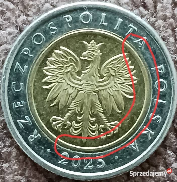 5 Złotych 2025 r Wielodestrukt około mennicze Numizmatyka