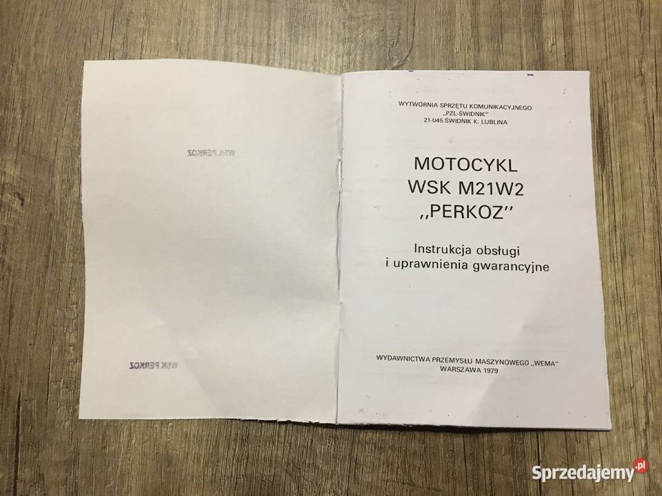 Instrukcja motycykla WSK 175 Perkoz