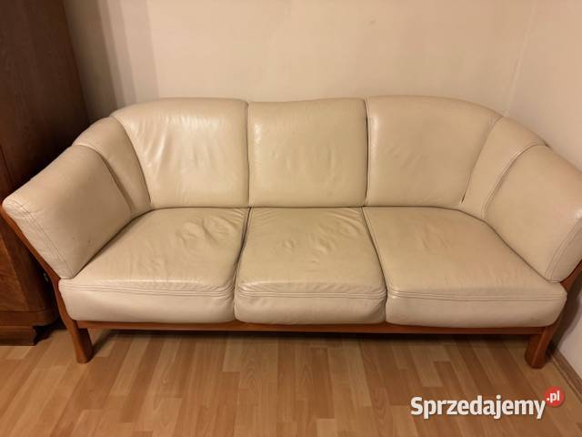 komplet wypoczynkowy ze skóry naturalnej jasny Częstochowa sprzedam