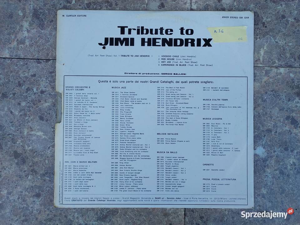 36 Płyta winylowa Jimi Hendrix Tribute To SM Tczew