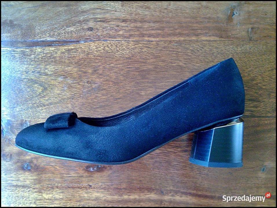 Buty damskie LASOCKI czarne zamsz 38 Nowe Okazja skóra Warszawa