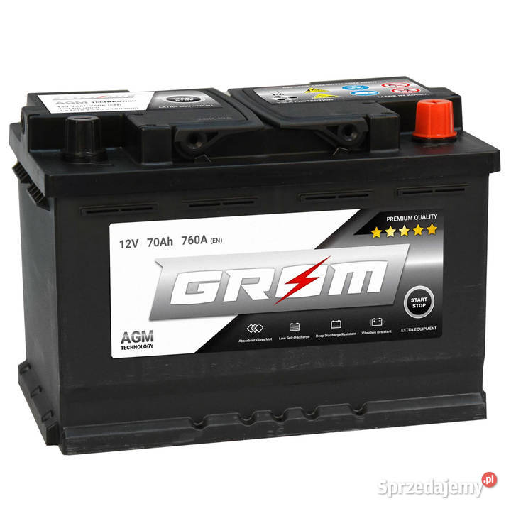 Akumulator GROM AGM STARTSTOP 70Ah 760A Prawy mazowieckie Warszawa