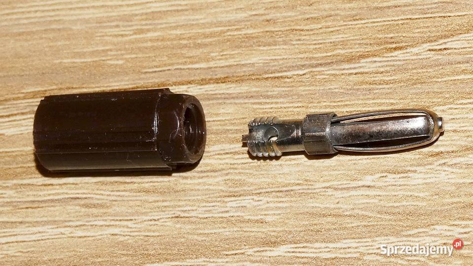 Wtyki bananowe 4 mm sprężyste skręcane brązowe Gliwice