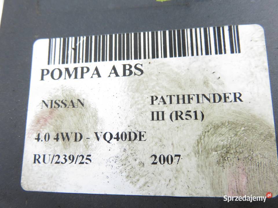 POMPA ABS NISSAN PATHFINDER R51 06210907573 osobowe Układ ABS i ESP sprzedam