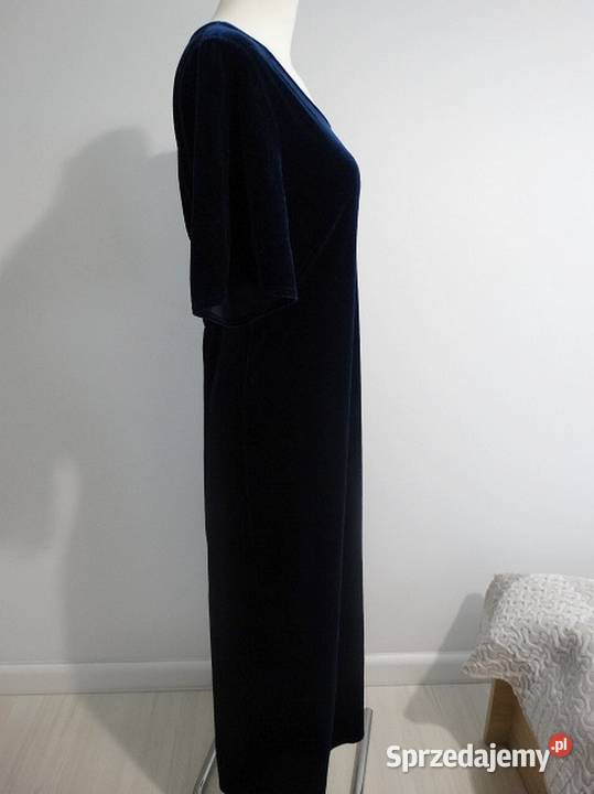 Sukienka Długa Aksamitna Balowa Wieczorowa krótki Łomża