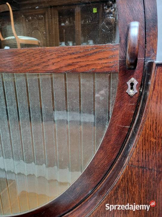 Witryna Art Deco okrągła fornir dębowy zachodniopomorskie