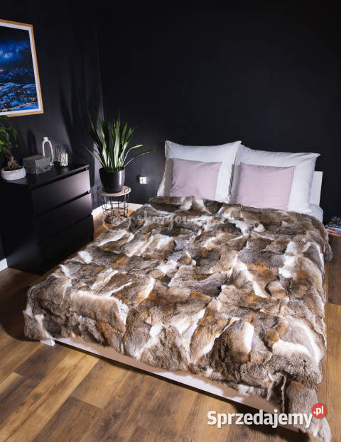 Narzuta dekoracyjna futro z królika 180x190 Rozmiar 180x200 Szaflary