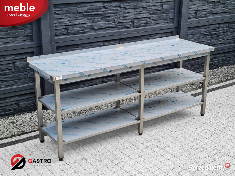 Stół przyścienny gastronomiczny z dwoma półkami wielkopolskie Ostrów Wielkopolski sprzedam