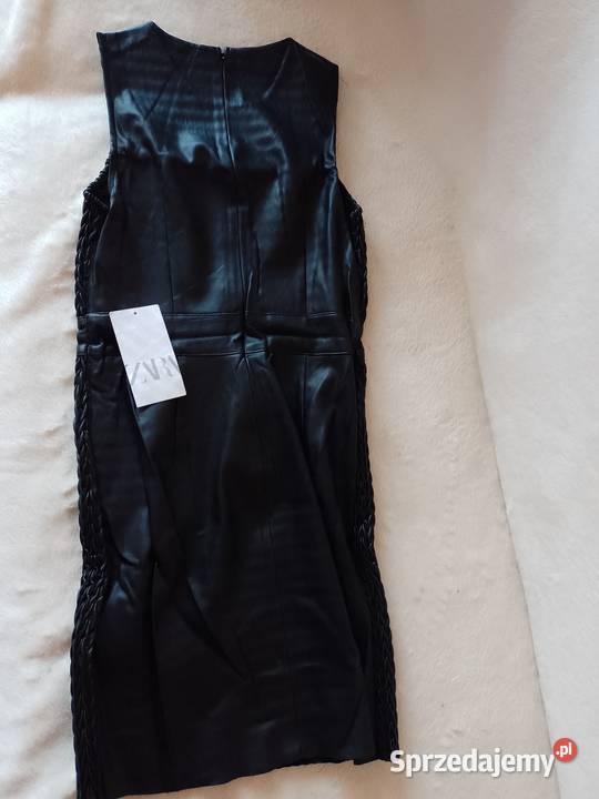 38M ZARA czarna skórzana sukienka ołówkowa NOWA sprzedam