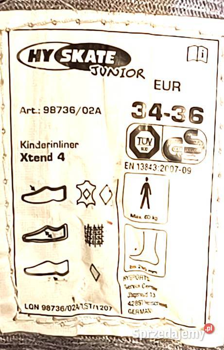 Hy Skate Junior Xtend 4 rolki regulowane rozmiar Piotrków Trybunalski