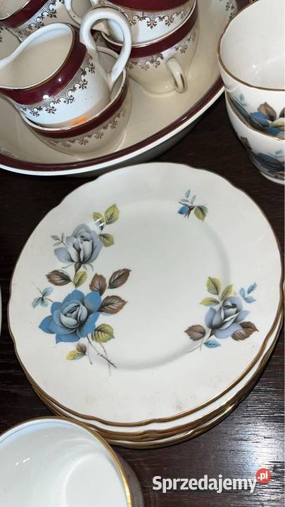 Filiżanka z talerzykiem Majesty the Queen Blue Porcelana i szkło Gdańsk sprzedam