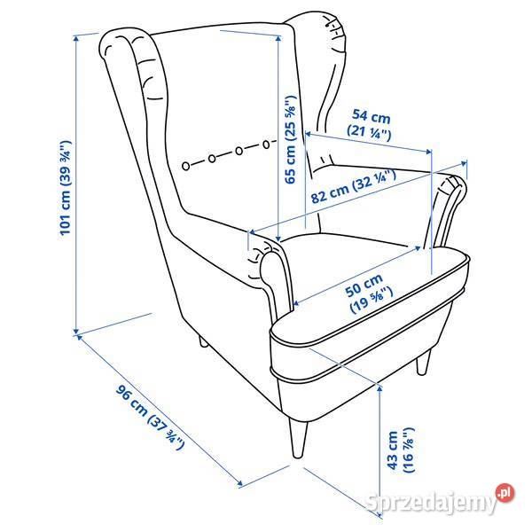 Fotel Ikea Uszak szary Fotele Poddębice