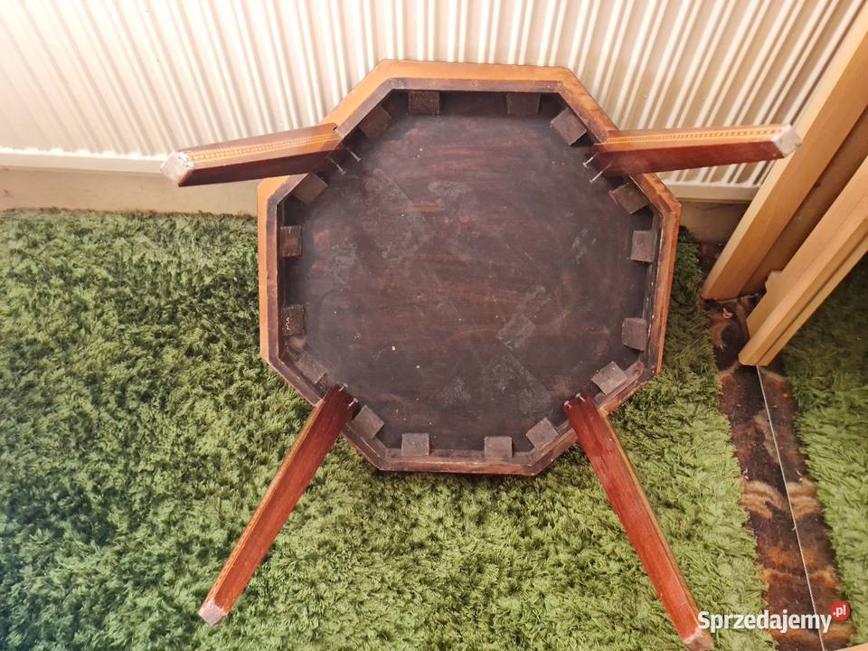 Stolik Kawowy Orient Intarsja Masa Perłowa Antyk 60cm Zatonie
