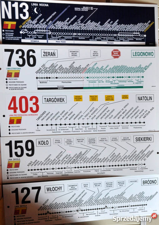 Tablice aurtobusowe zbiory na sprzedaż