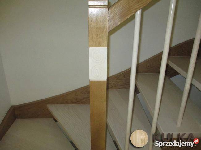 Schody drewniane wycinane CNC Buk Dąb Jesion wewnętrzne Sidzina