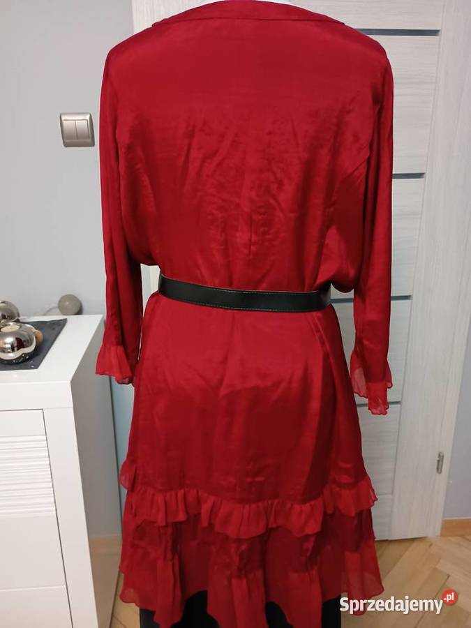 Bordowa sukienka 38 22