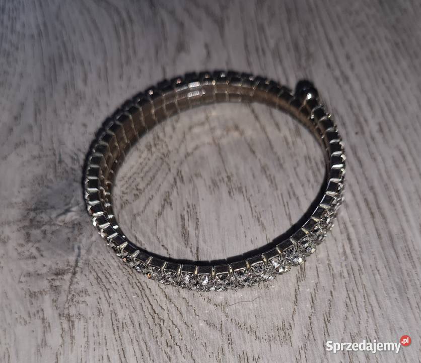 Bransoletka damska regulowana cyrkonie posrebrzane sprzedam