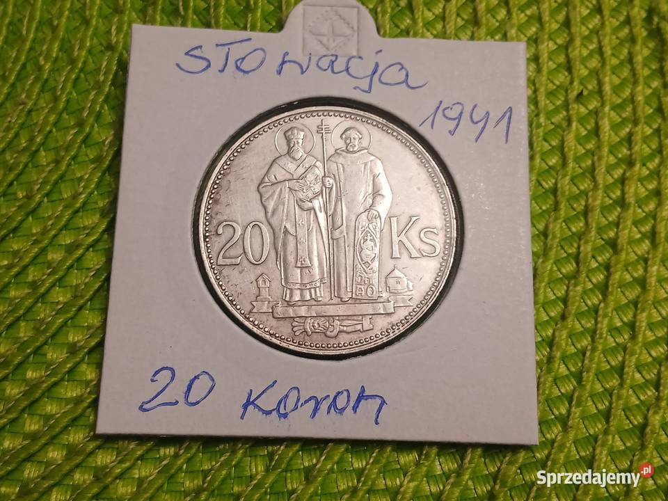 moneta srebrna Słowacji 20 koron z 1941r Łomża