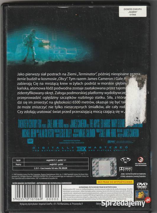 Głębia Ed Harris Michael BeachDVD mazowieckie Pruszków
