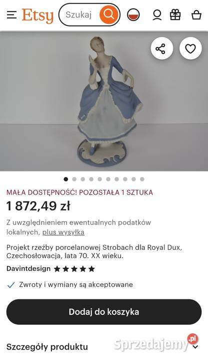 ROYAL DUX Bohemia LADY
kolekcjonerska figurka Pabianice
