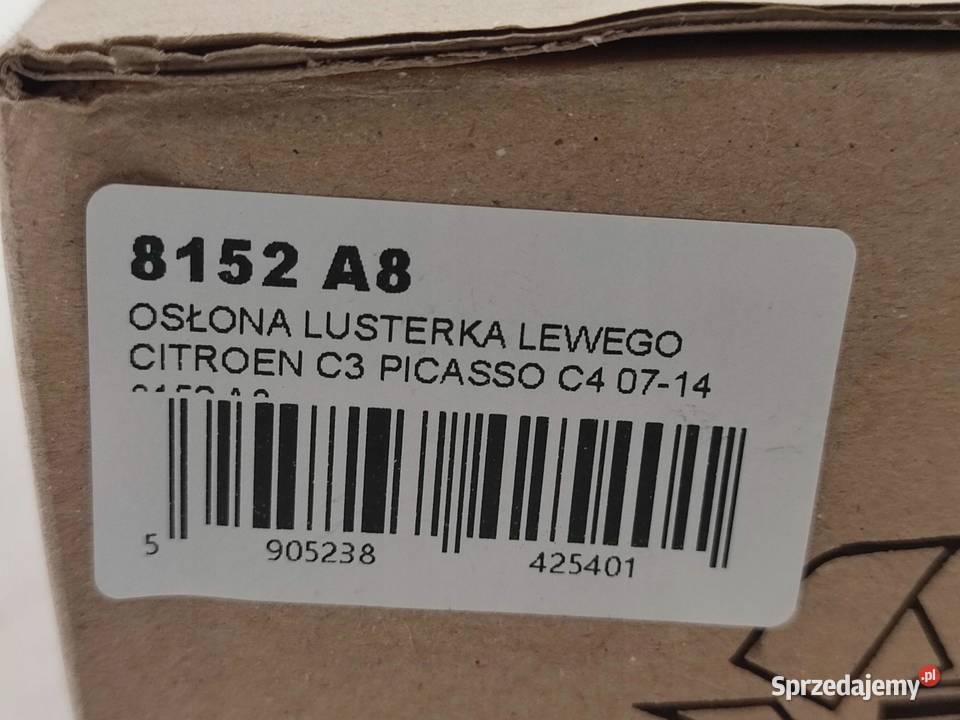 OSŁONA LUSTERKA LEWEGO CITROEN C3 PICASSO SH osobowe