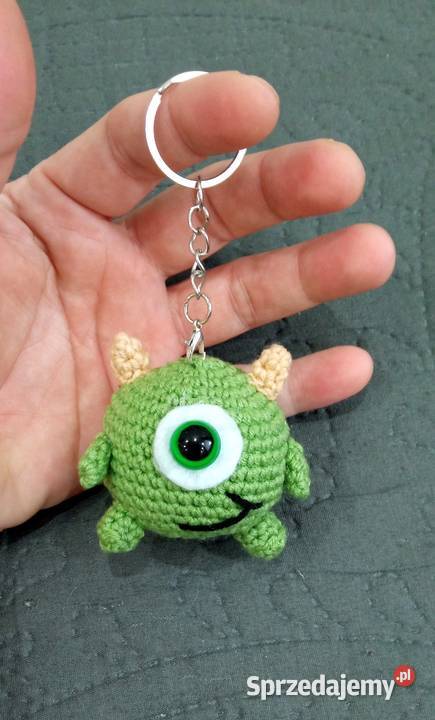 Mike Wazowski wykonany na szydełku brelok łódzkie