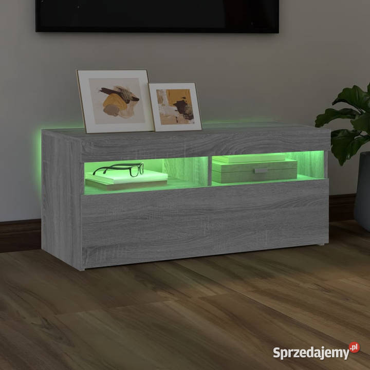 Szafka pod TV z oświetleniem LED szary dąb Warszawa