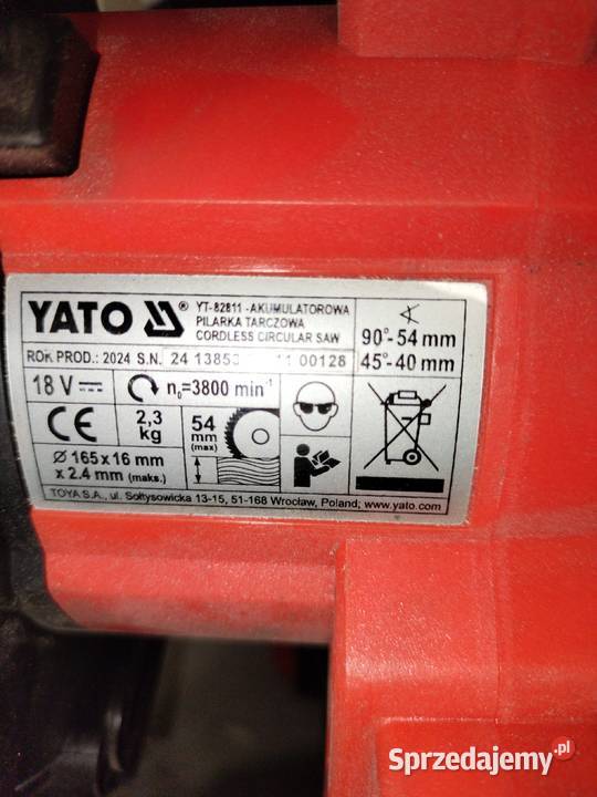YATO Piła na Akumulator 18v Uszkodzona Poświętne