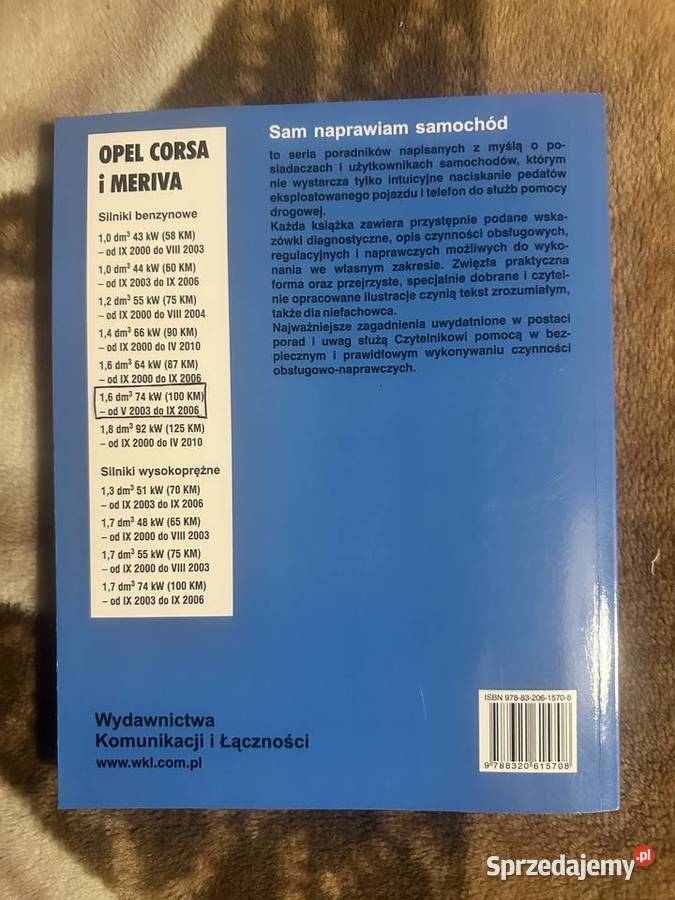Opel Corsa i Meriva Instrukcja Obsługi Radziszów sprzedam