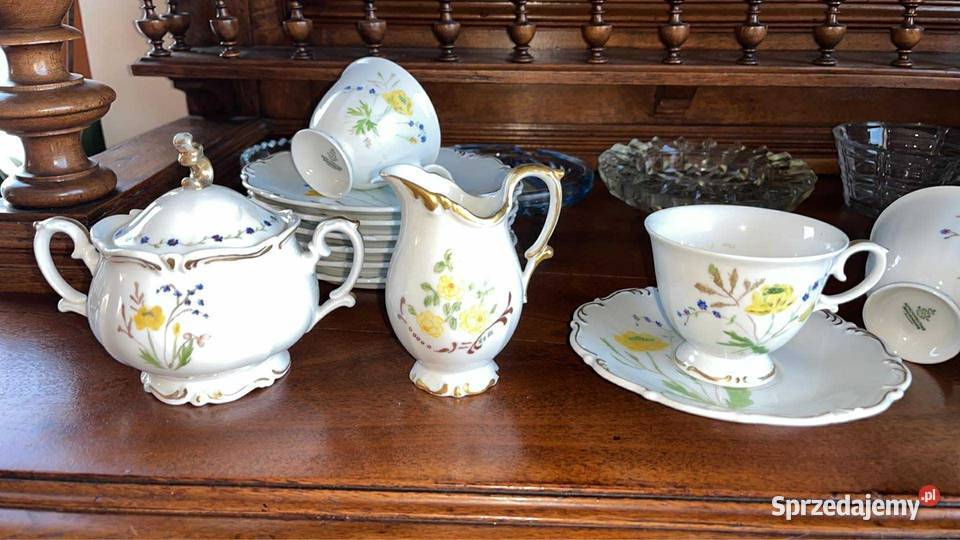 Filiżanka z talerzkiem deserowym Syg z lat 70 XX Porcelana i szkło Gdańsk