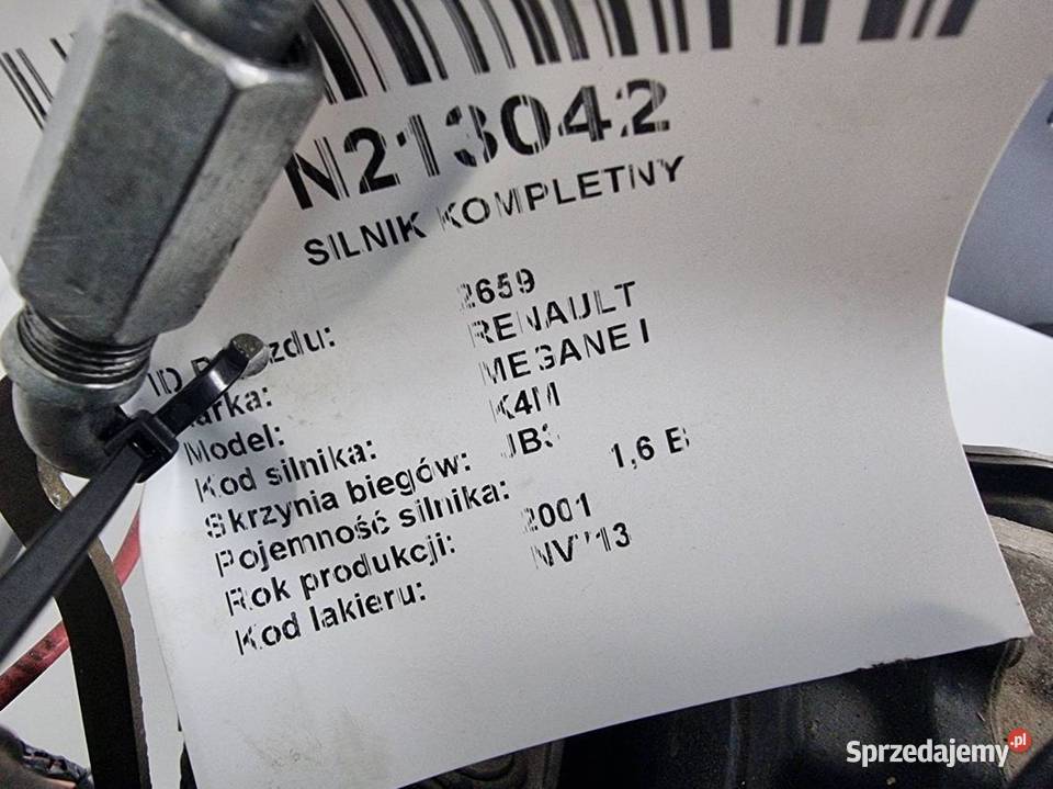 SILNIK KOMPLETNY RENAULT MEGANE I K4MA708 16 Lipno