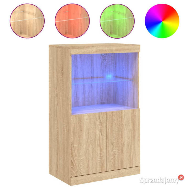 Szafka z oświetleniem LED dąb sonoma 605x37x100 Pozostałe Warszawa