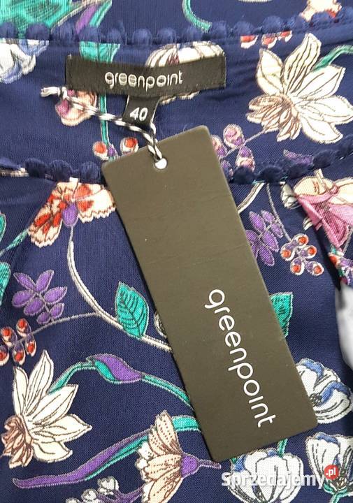 Damska sukienka niebieska w kwiaty na grubych Spódnice i sukienki Chrzanów