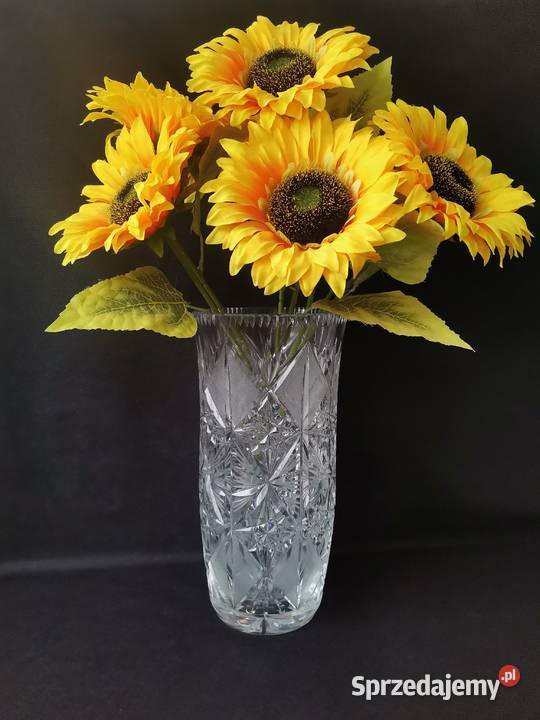 Stary duży wazon kryształowy kryształ design PRL śląskie Katowice