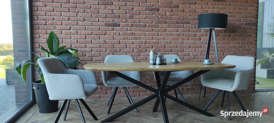 stół dębowy lity unikatowy kształt 200x100