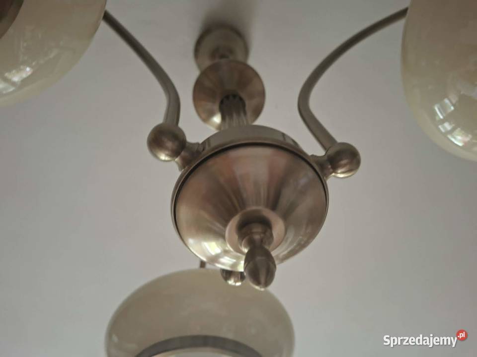 Żyrandol złoty patyna 3 klosze lampa Lampy wiszące sprzedam