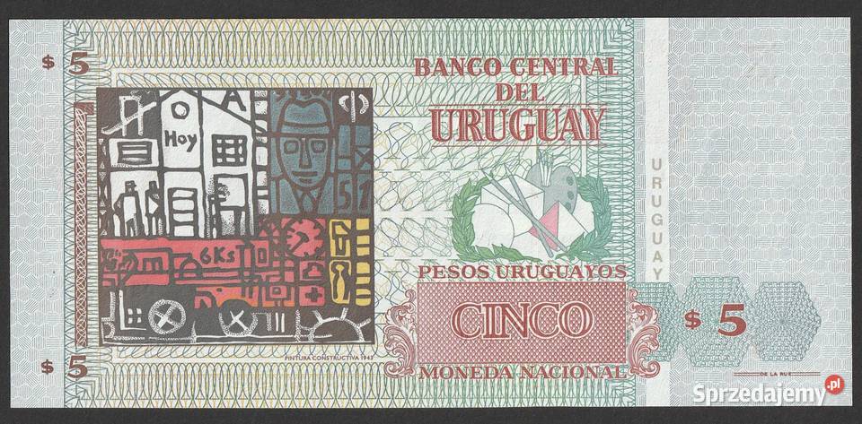 URUGWAJ 5 PESOS 1989 STAN BANKOWY UNC