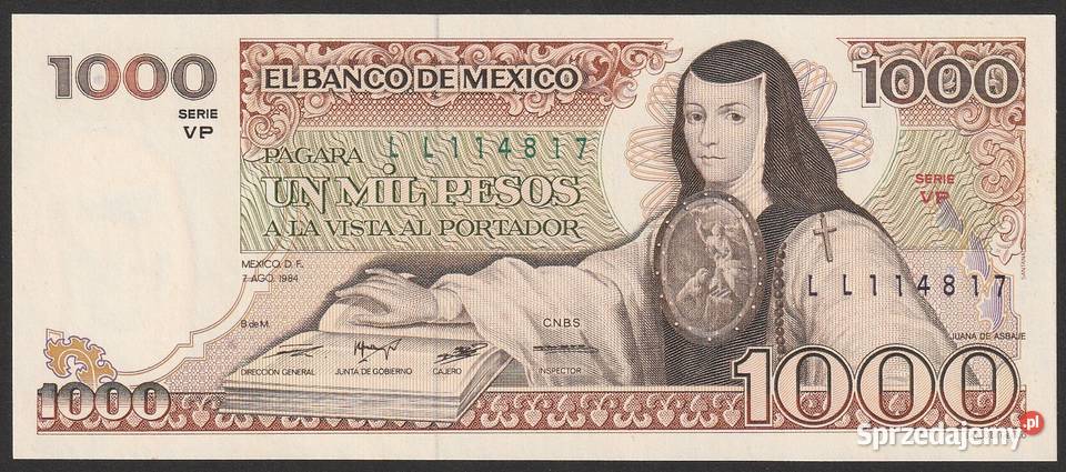 MEKSYK 1000 PESOS 1984 UNC Łódź