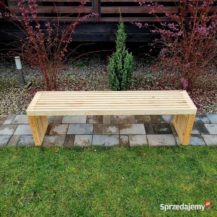 Ławka lamelowa drewniana ławka ogrodowa drewno Kalety