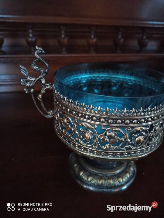 Cukiernica na stopie plater z kobaltowym szkłem pomorskie Gdańsk sprzedam