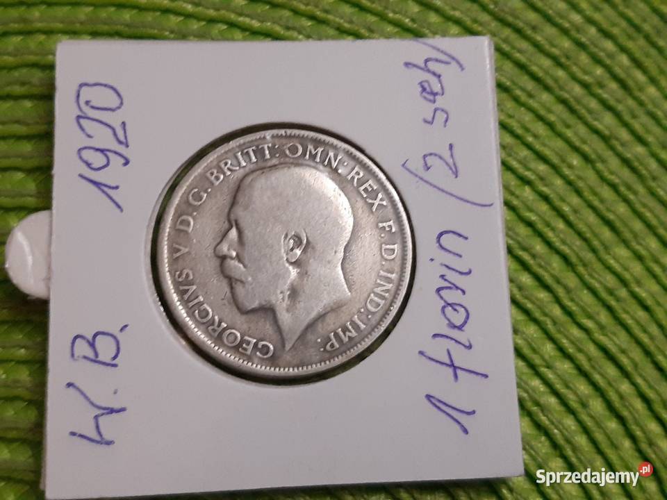 moneta srebrna Wielkiej Brytanii z 1920r