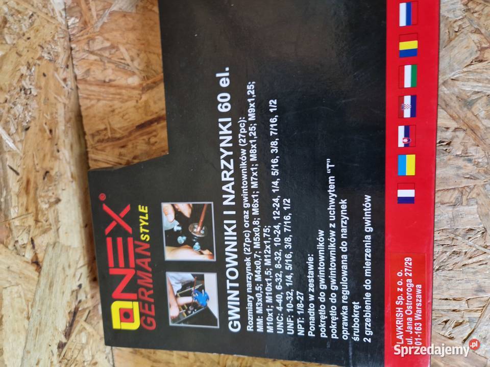 ZESTAW NARZYNEK I GWINTOWNIKÓW 60 EL Ręczne wielkopolskie Głogowa sprzedam