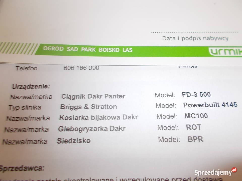 ciągnik jednoosiowy Dakr Panter FD3 500 z nieuszkodzony świętokrzyskie Kunów