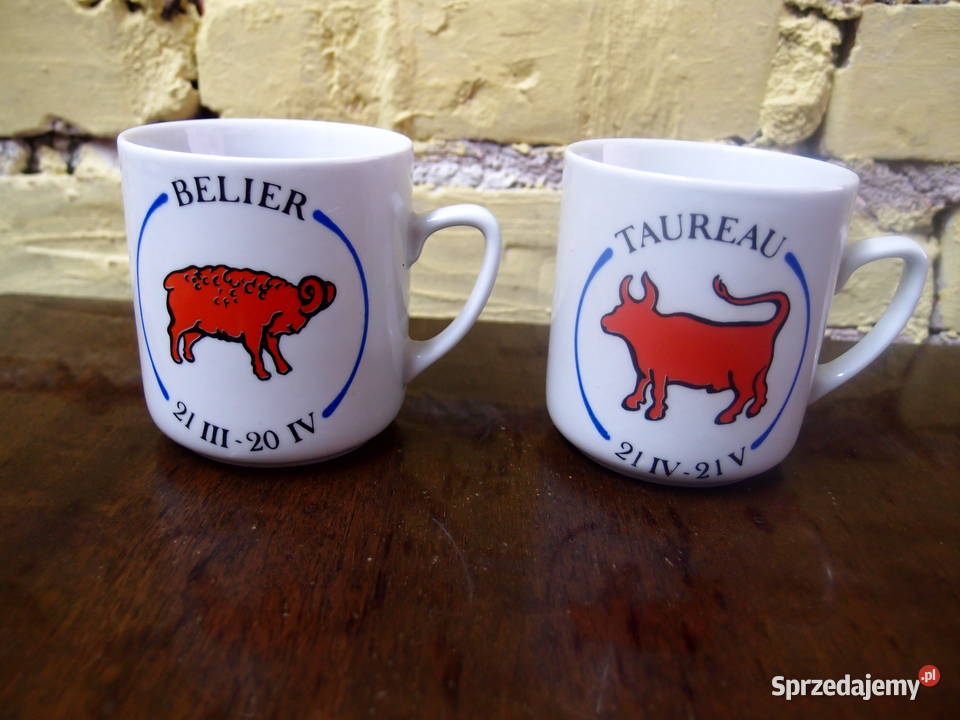 Kubki porcelanowe Lubiana znaki zodiaku Byk łódzkie
