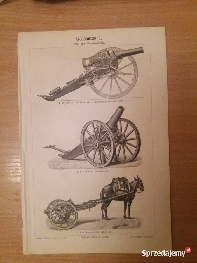 Stara niemiecka rycina z Meyers Lexikon z 1897