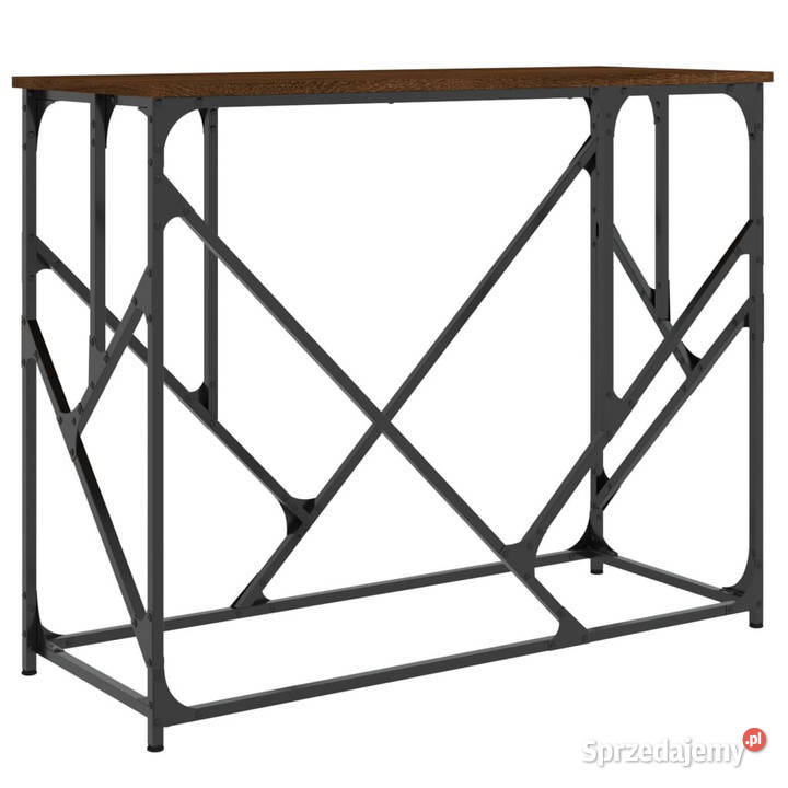 Stolik konsolowy brązowy dąb 100x40x80 WM834119 Warszawa
